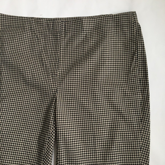 J Jill Plaid Checkered Cotton Ankle Pants Black Brown Size 18 - Picture 6 of 17